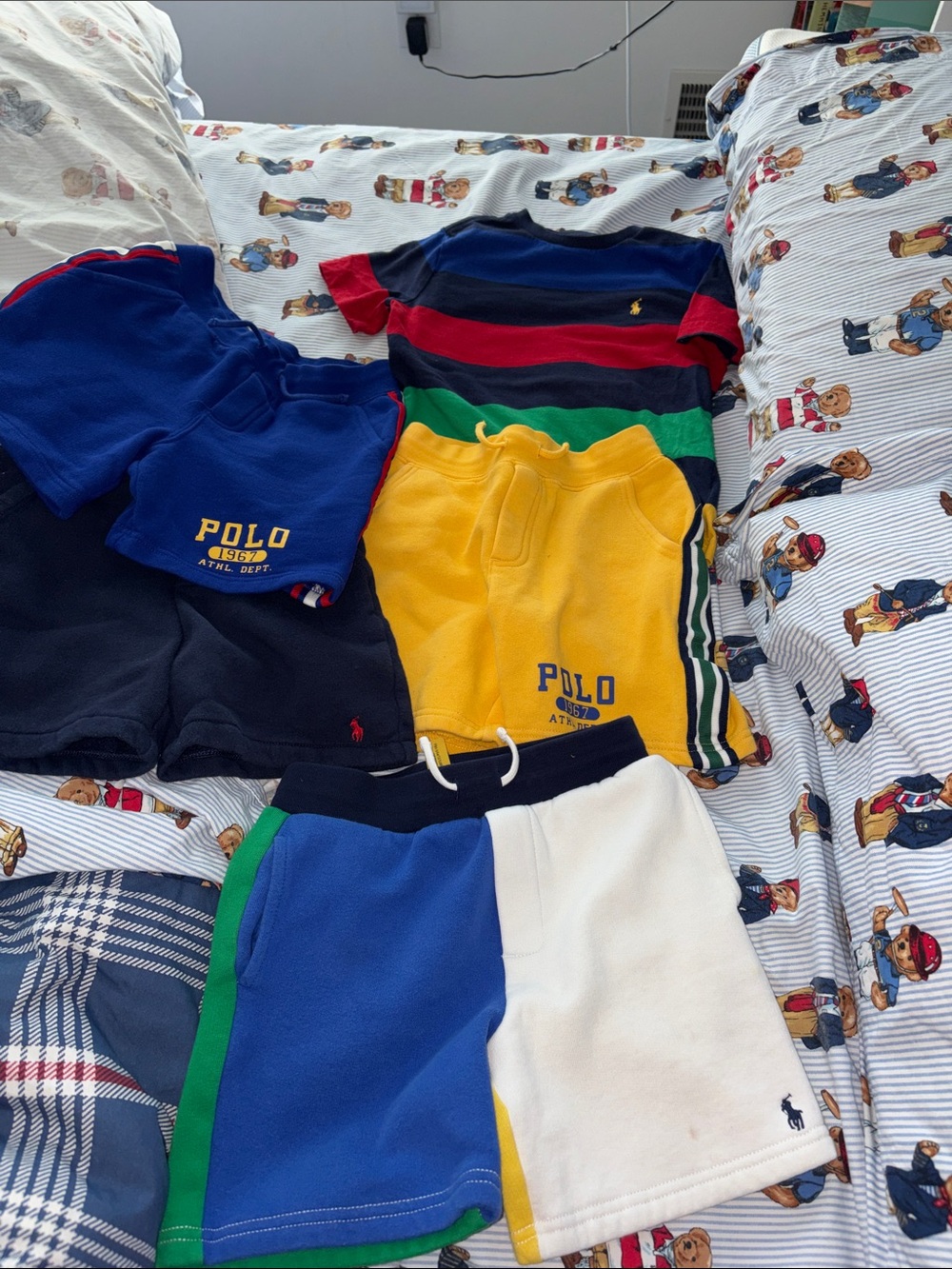 Polo by Ralph Lauren Boys' Blue, Navy & White Logo Shorts Set